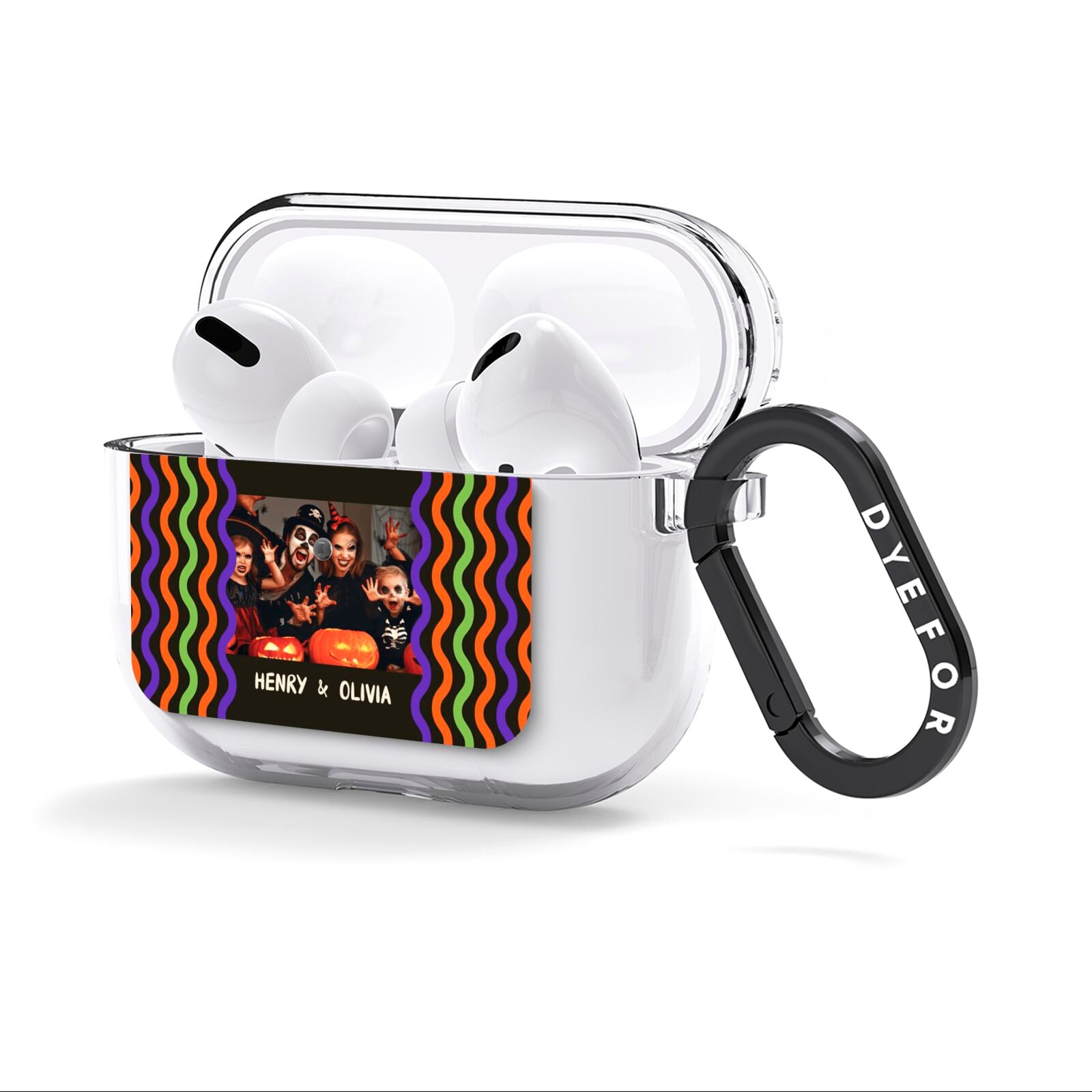 Personalised Halloween Colours Photo AirPods Clear Case 3rd Gen Side Image