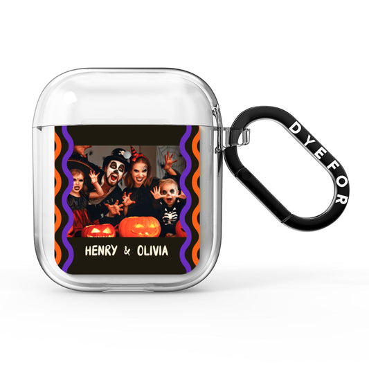 Personalised Halloween Colours Photo AirPods Clear Case