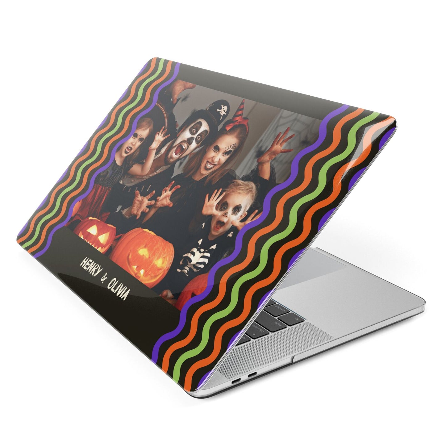 Personalised Halloween Colours Photo Apple MacBook Case Side View
