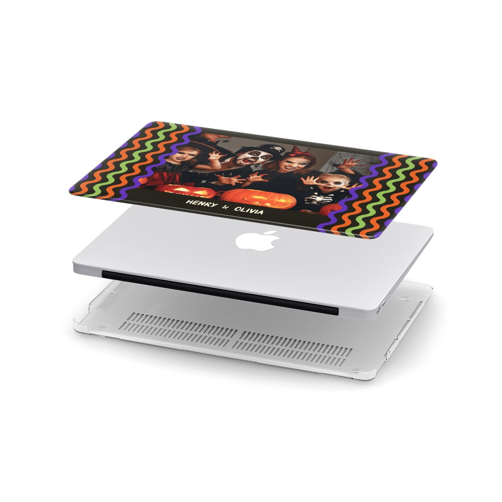 Personalised Halloween Colours Photo Apple MacBook Case in Detail