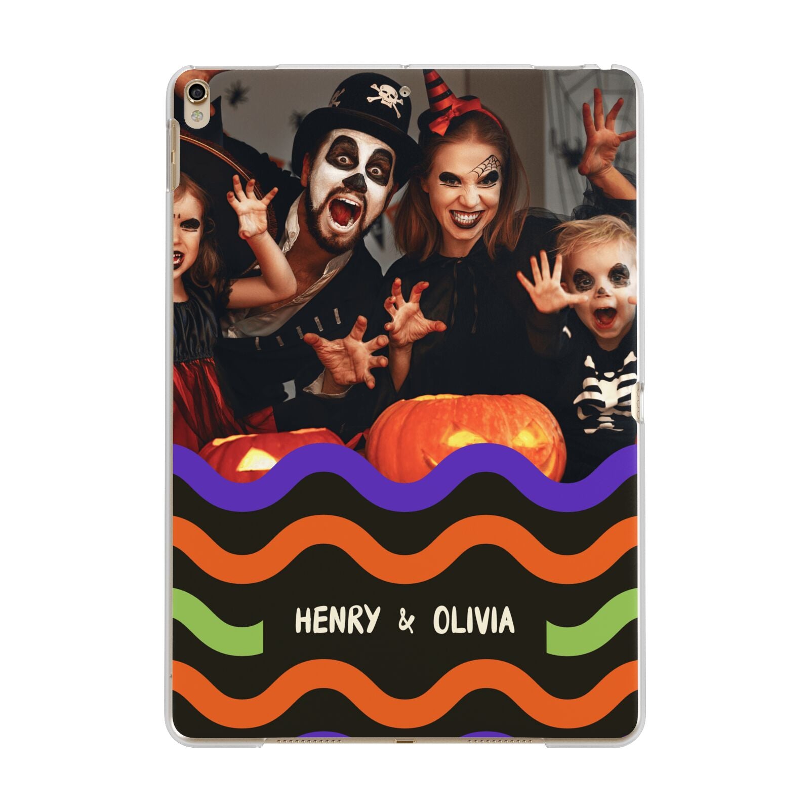 Personalised Halloween Colours Photo Apple iPad Gold Case