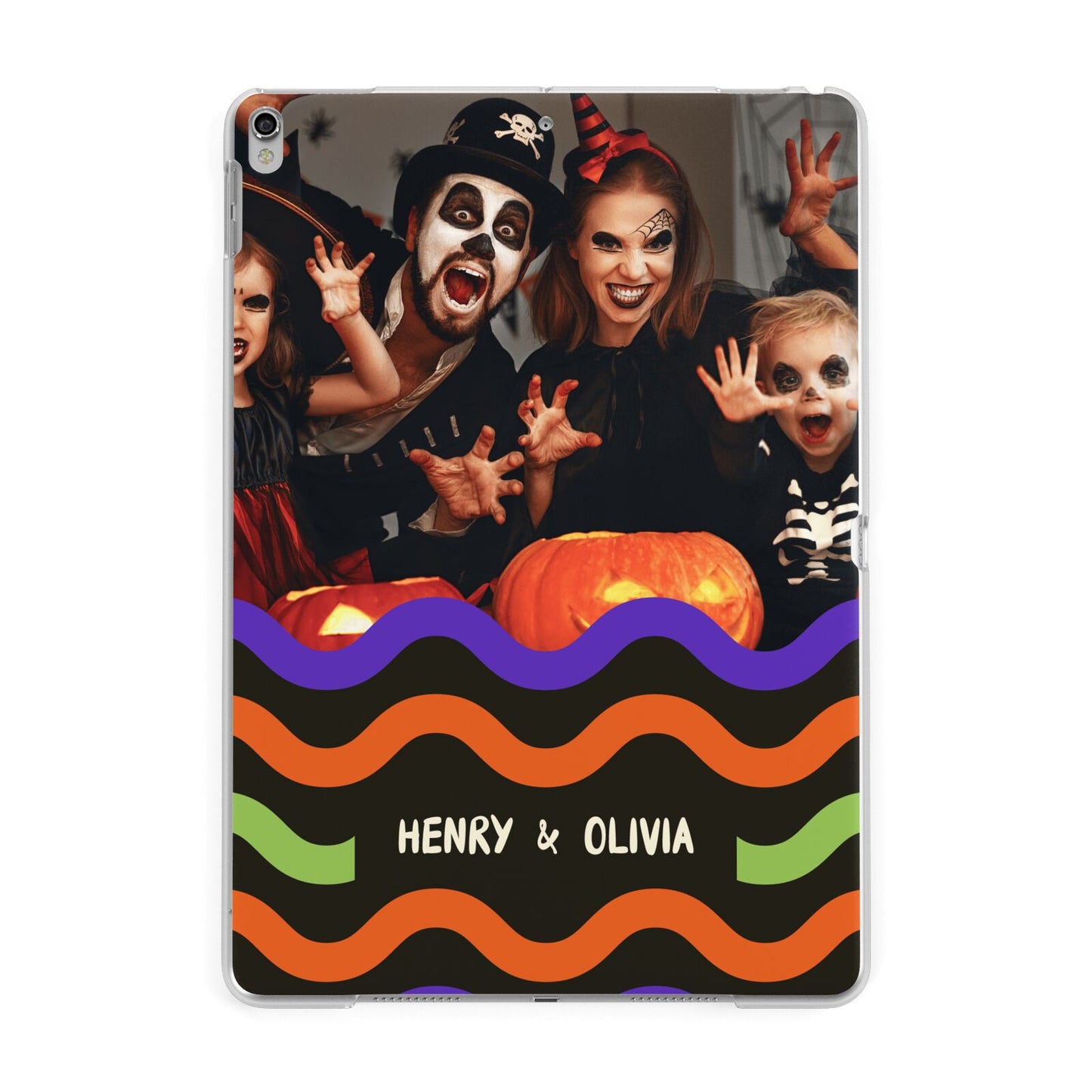 Personalised Halloween Colours Photo Apple iPad Silver Case