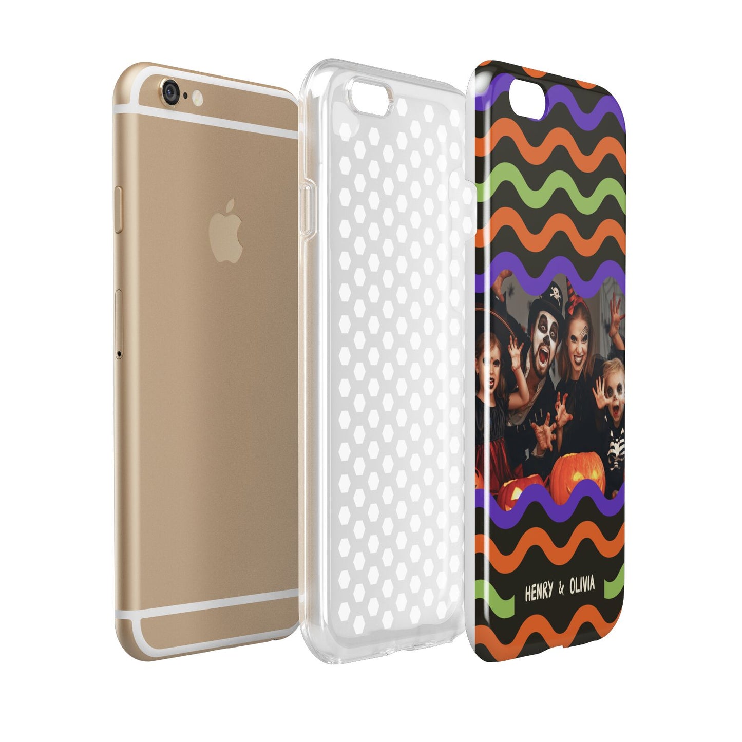Personalised Halloween Colours Photo Apple iPhone 6 3D Tough Case Expanded view