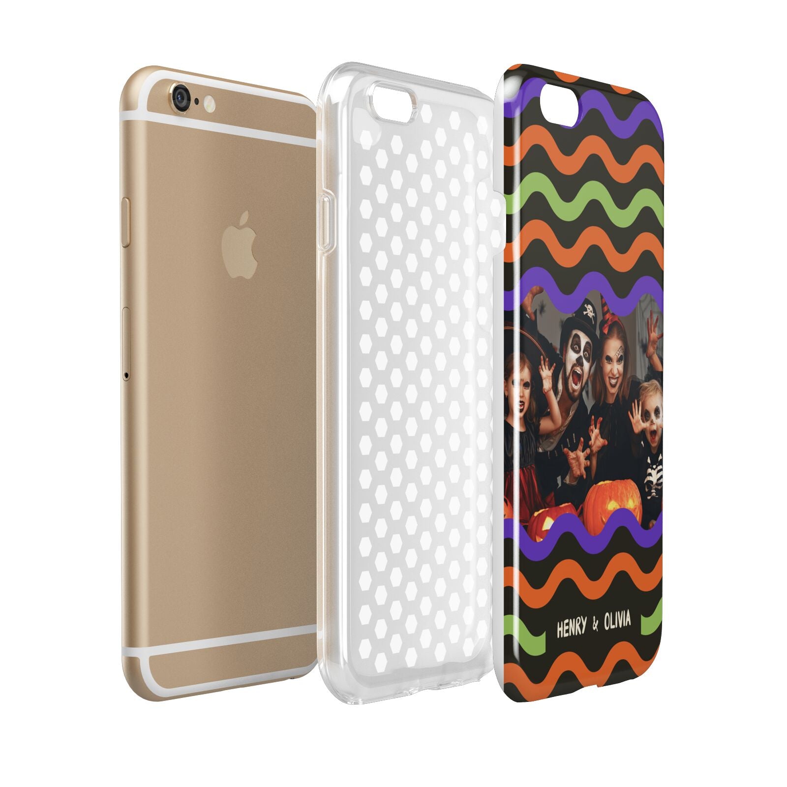 Personalised Halloween Colours Photo Apple iPhone 6 3D Tough Case Expanded view