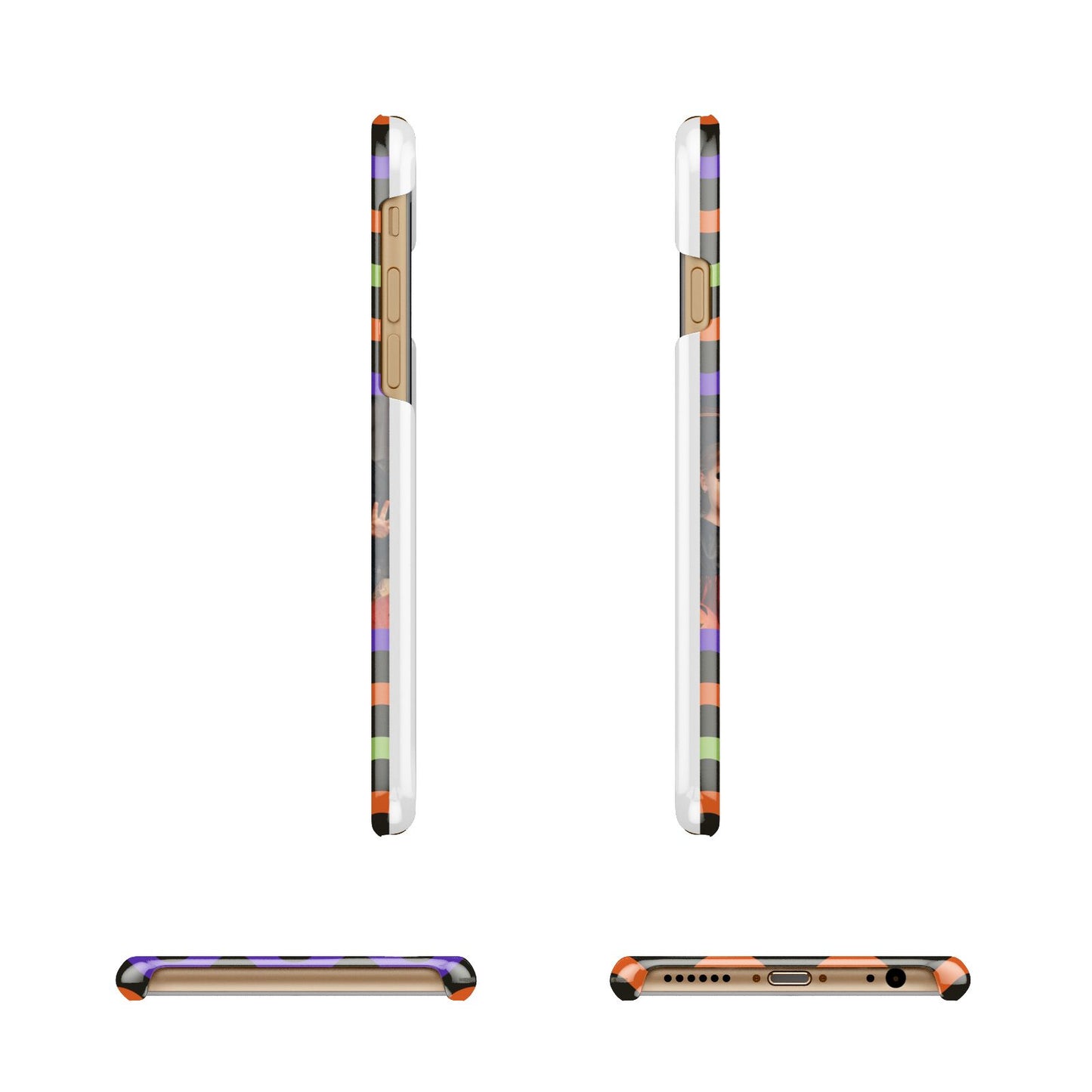 Personalised Halloween Colours Photo Apple iPhone 6 3D Wrap Snap Case Angled Images