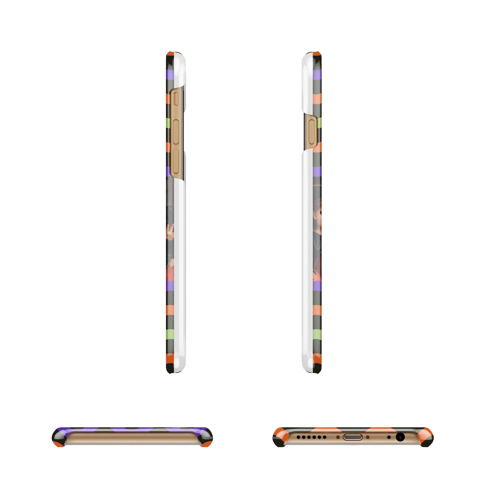 Personalised Halloween Colours Photo Apple iPhone 6 3D Wrap Snap Case Angled Images