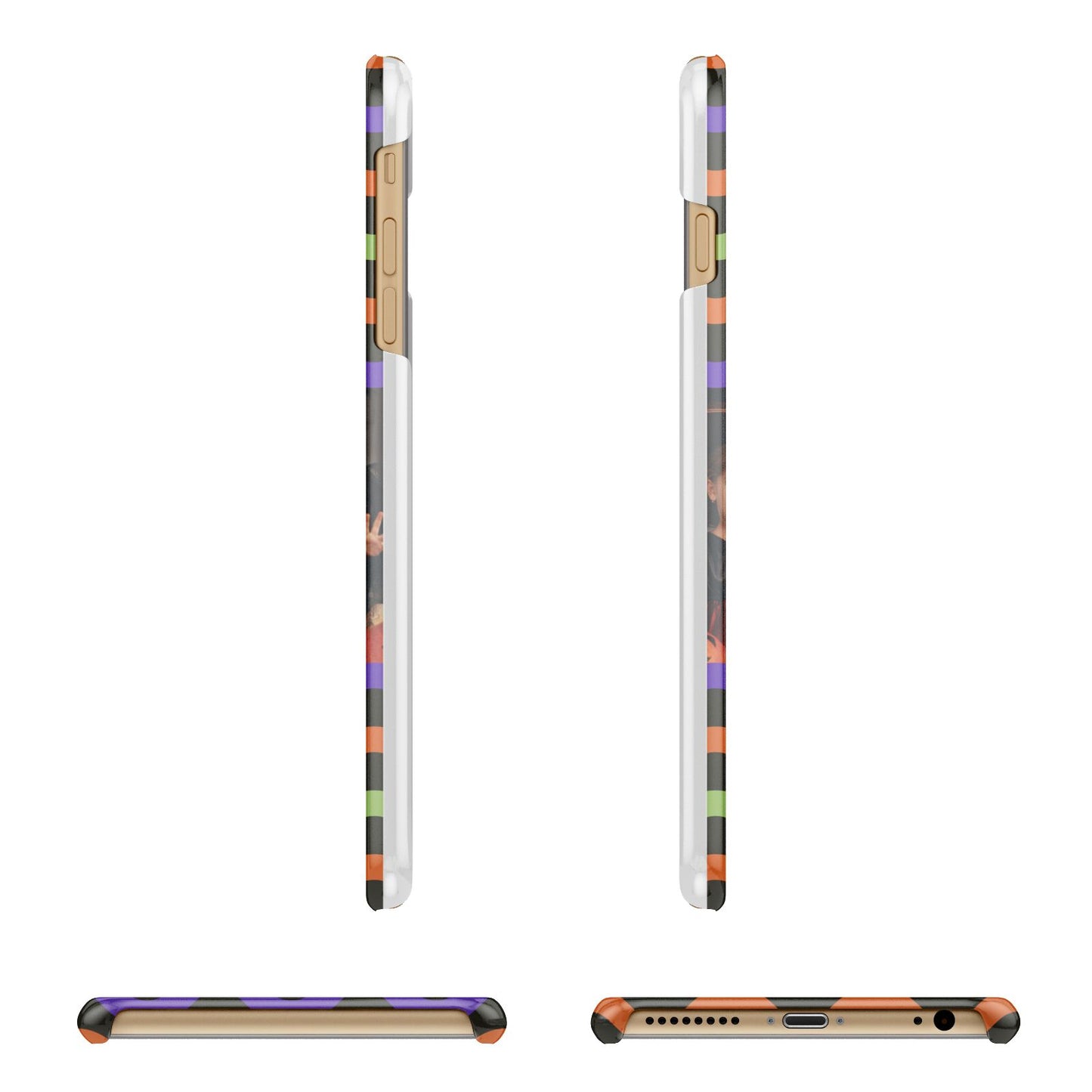 Personalised Halloween Colours Photo Apple iPhone 6 Plus 3D Wrap Snap Case Angled Images