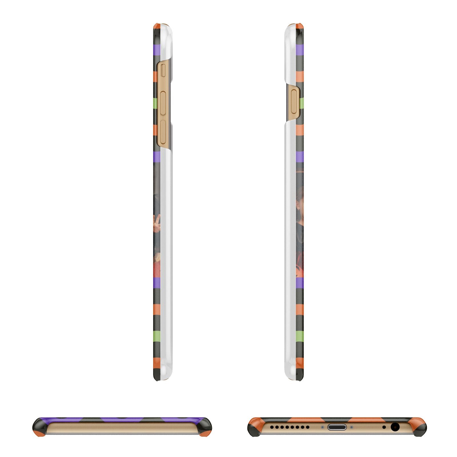 Personalised Halloween Colours Photo Apple iPhone 6 Plus 3D Wrap Snap Case Angled Images