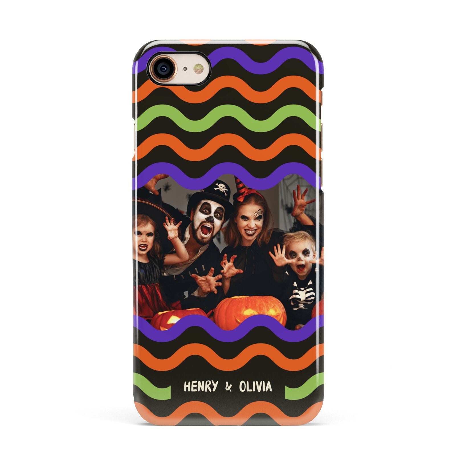 Personalised Halloween Colours Photo Apple iPhone 7 8 3D Snap Case
