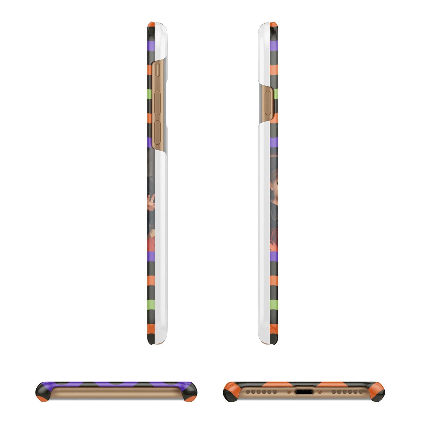 Personalised Halloween Colours Photo Apple iPhone 7 8 3D Wrap Snap Case Angled Images