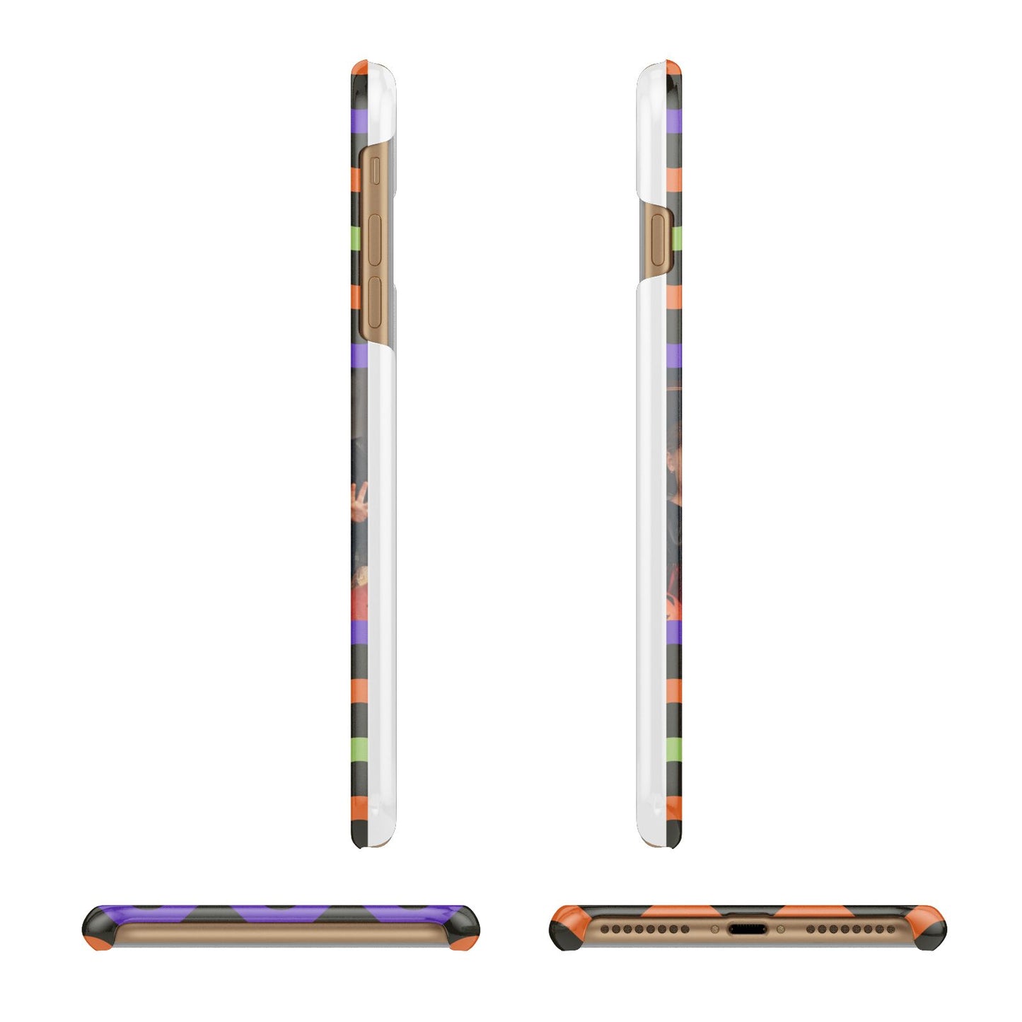 Personalised Halloween Colours Photo Apple iPhone 7 Plus 3D Wrap Snap Case Angled Images