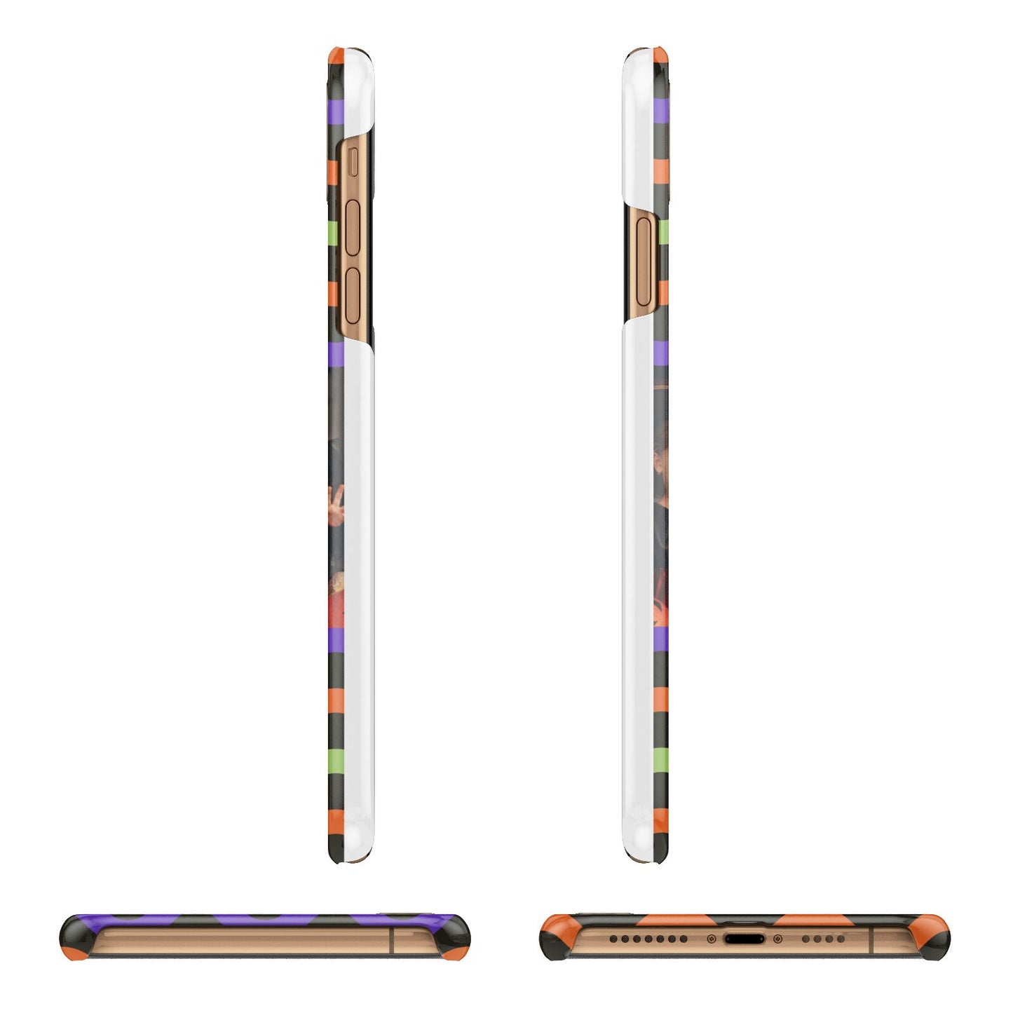 Personalised Halloween Colours Photo Apple iPhone Xs Max 3D Wrap Snap Case Angled Images