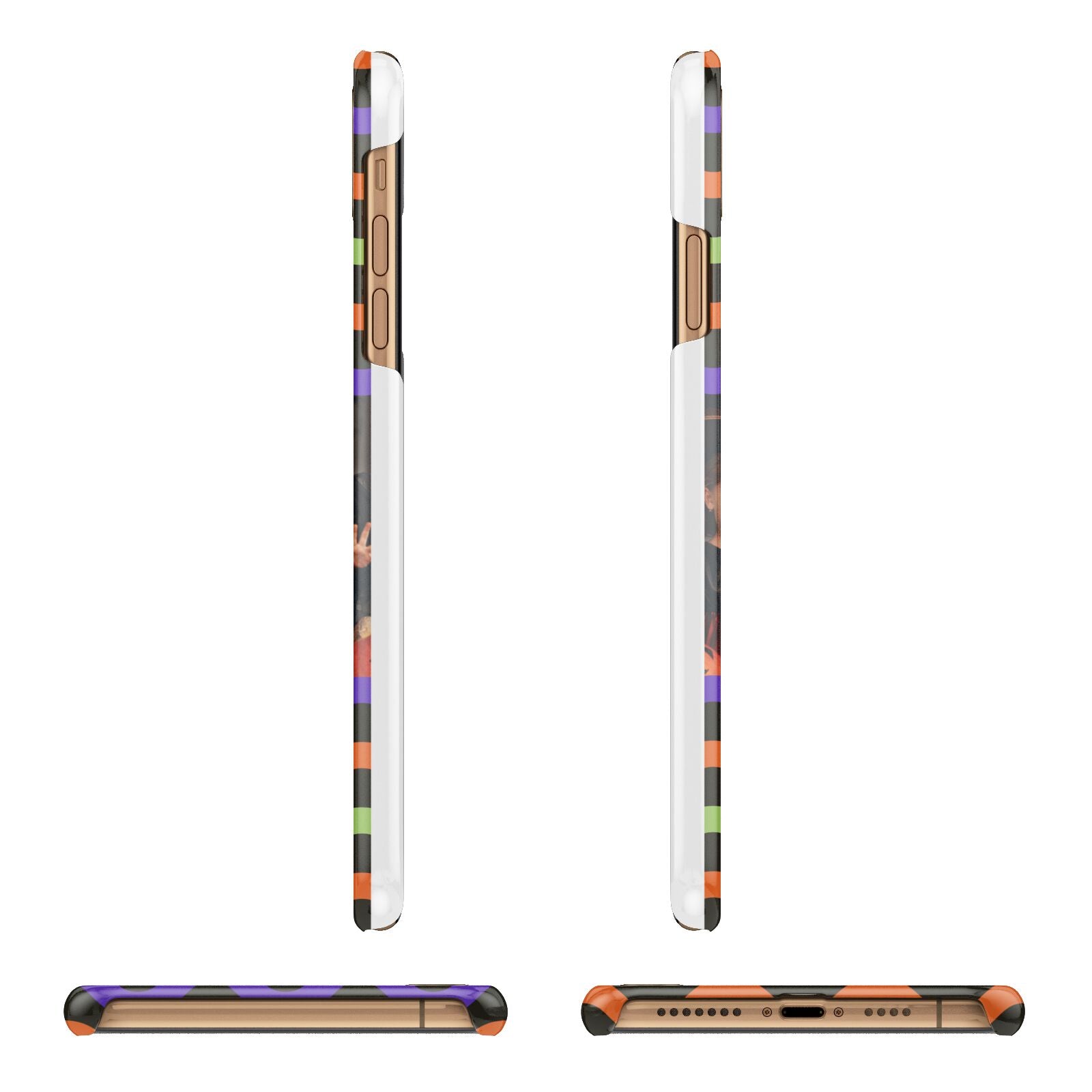 Personalised Halloween Colours Photo Apple iPhone Xs Max 3D Wrap Snap Case Angled Images