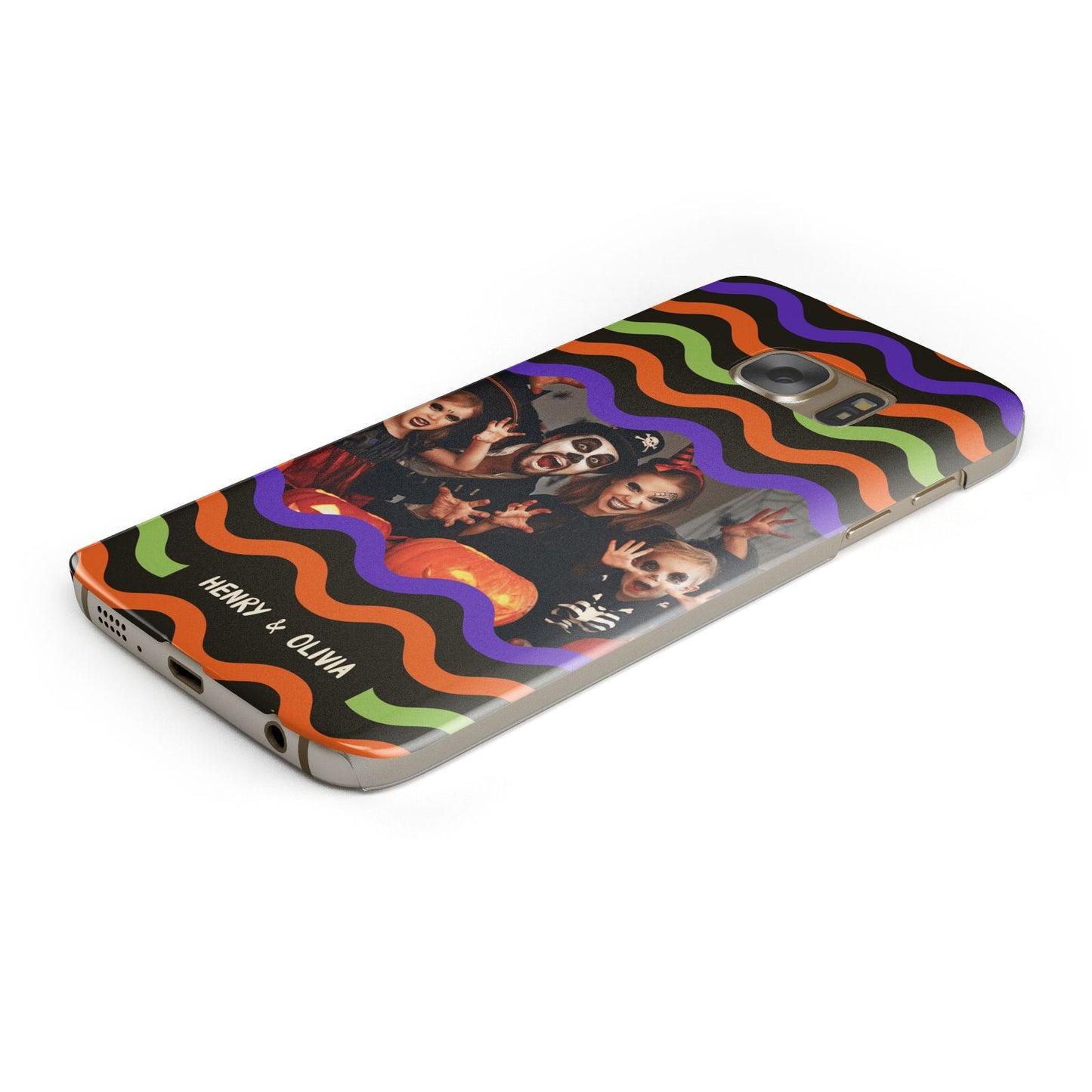 Personalised Halloween Colours Photo Samsung Galaxy Case Bottom Cutout