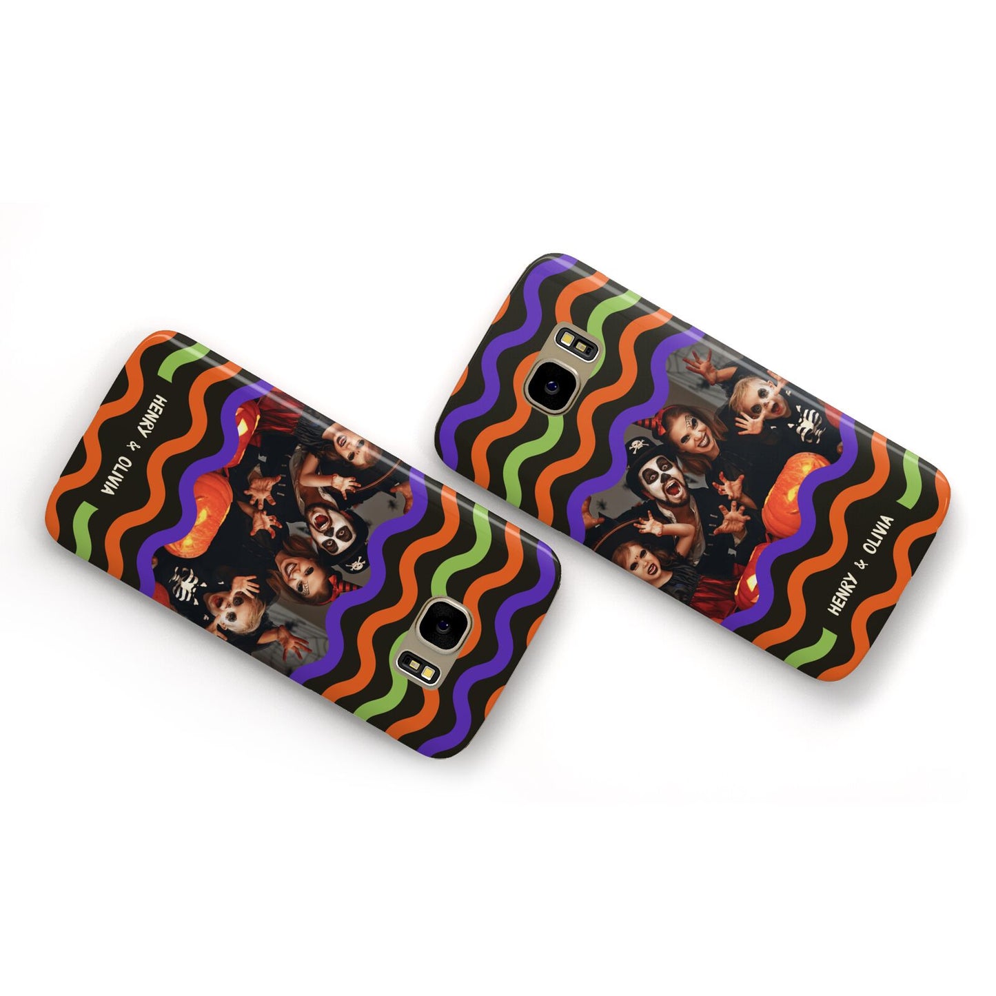 Personalised Halloween Colours Photo Samsung Galaxy Case Flat Overview