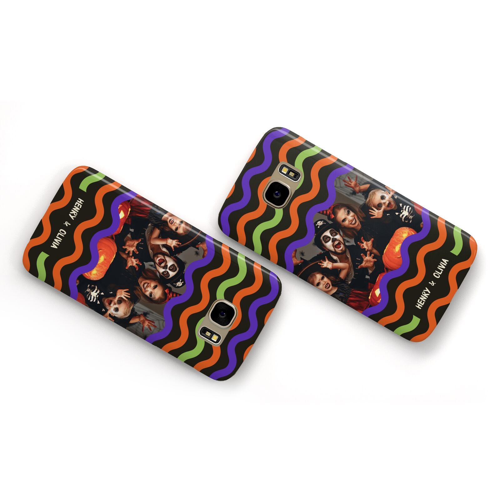 Personalised Halloween Colours Photo Samsung Galaxy Case Flat Overview