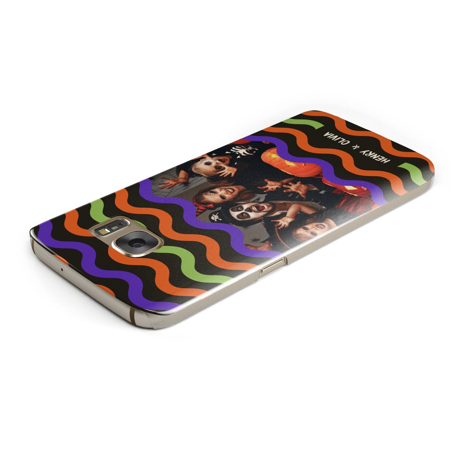 Personalised Halloween Colours Photo Samsung Galaxy Case Top Cutout