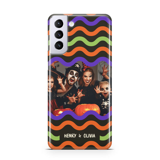 Personalised Halloween Colours Photo Samsung S21 Plus Phone Case