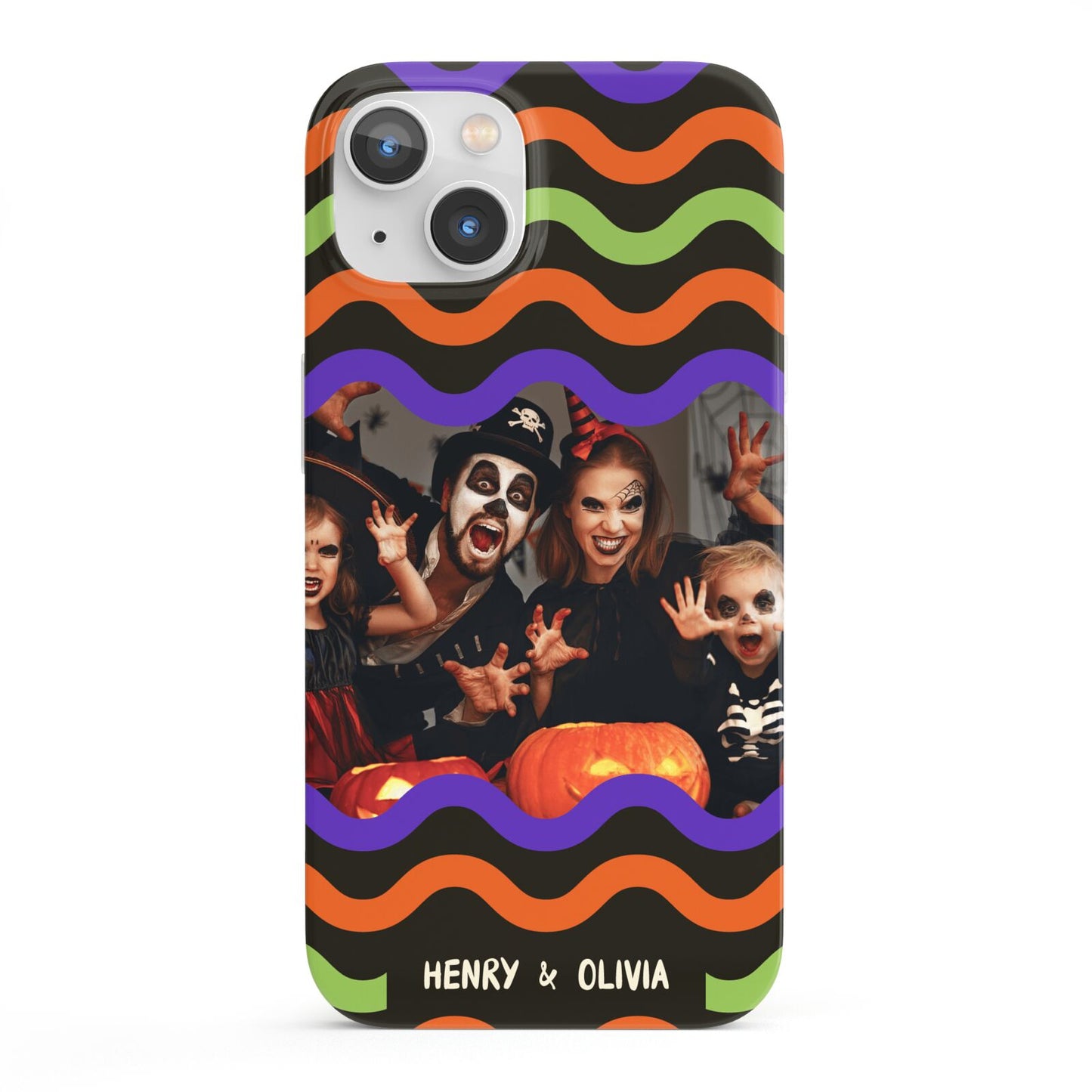 Personalised Halloween Colours Photo iPhone 13 Full Wrap 3D Snap Case