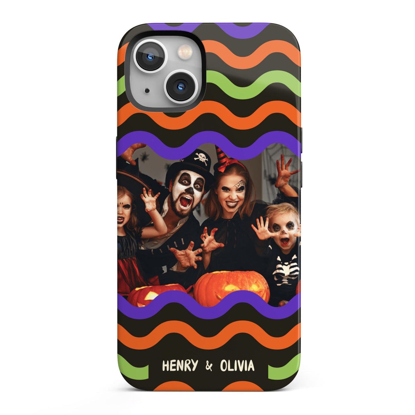 Personalised Halloween Colours Photo iPhone 13 Full Wrap 3D Tough Case