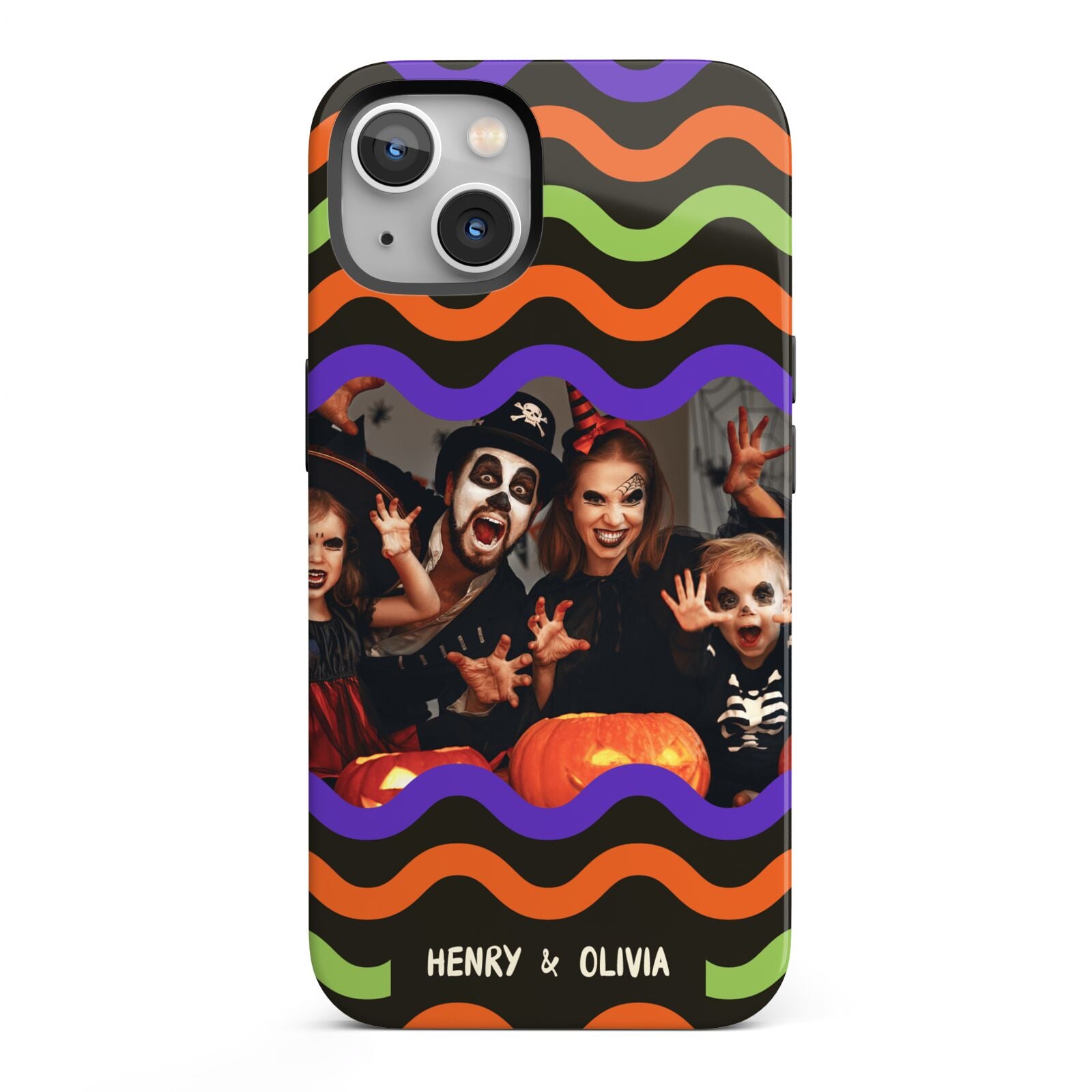 Personalised Halloween Colours Photo iPhone 13 Full Wrap 3D Tough Case