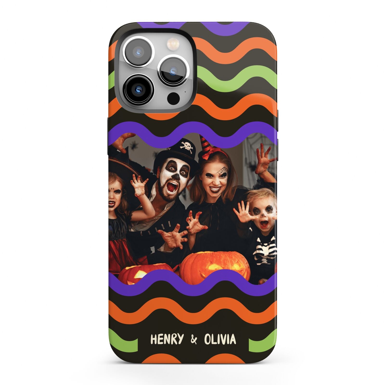 Personalised Halloween Colours Photo iPhone 13 Pro Max Full Wrap 3D Tough Case