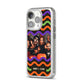 Personalised Halloween Colours Photo iPhone 14 Pro Glitter Tough Case Silver Angled Image