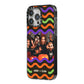 Personalised Halloween Colours Photo iPhone 14 Pro Max Black Impact Case Side Angle on Silver phone