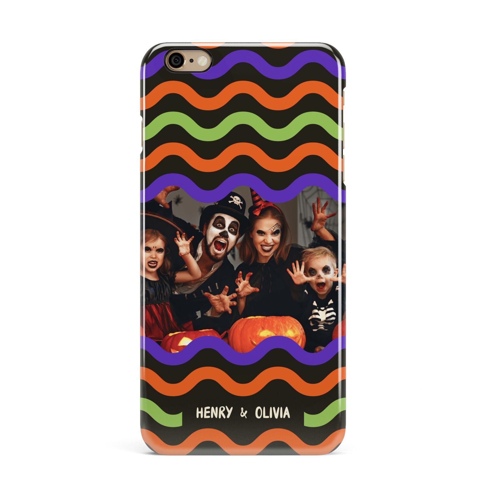 Personalised Halloween Colours Photo iPhone 6 Plus 3D Snap Case on Gold Phone