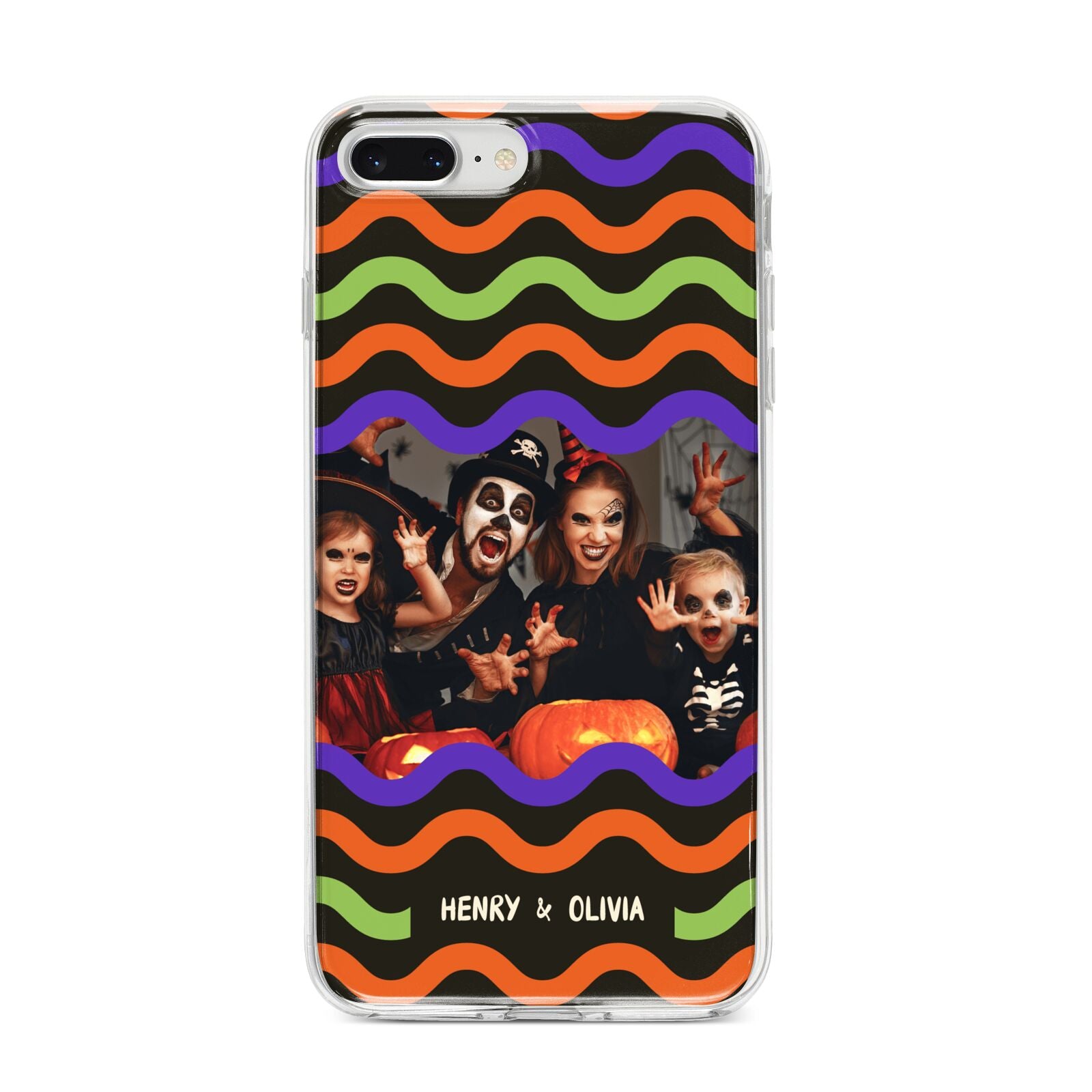 Personalised Halloween Colours Photo iPhone 8 Plus Bumper Case on Silver iPhone