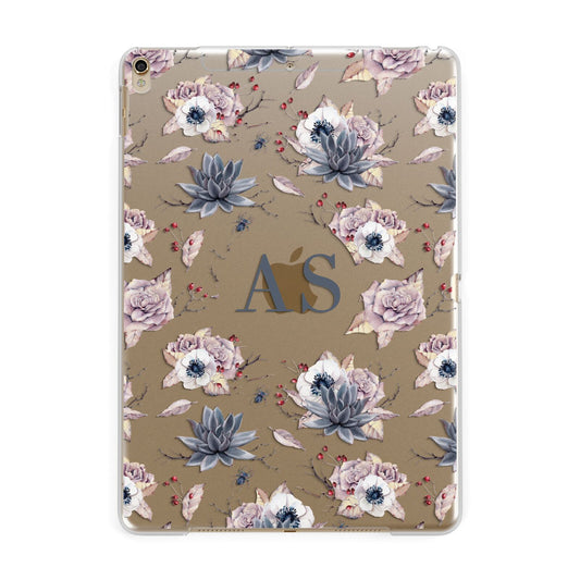 Personalised Halloween Floral Apple iPad Gold Case