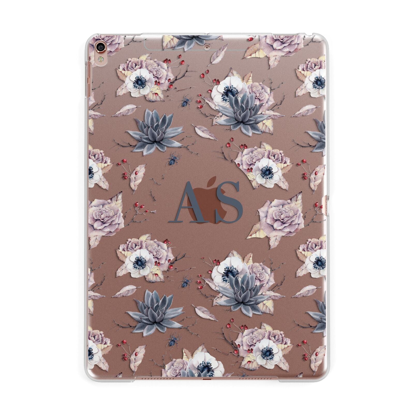 Personalised Halloween Floral Apple iPad Rose Gold Case