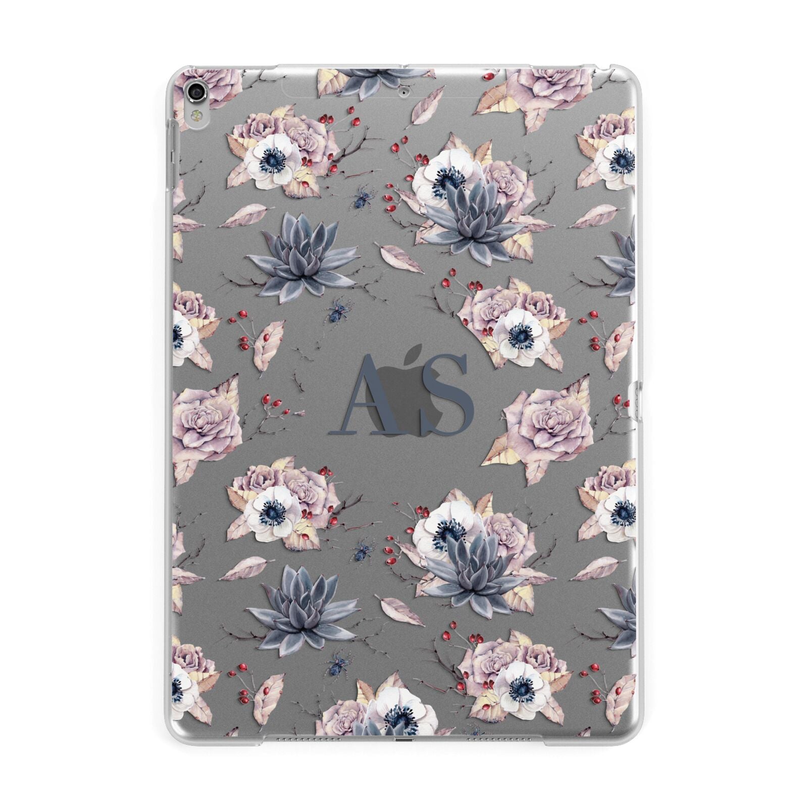 Personalised Halloween Floral Apple iPad Silver Case