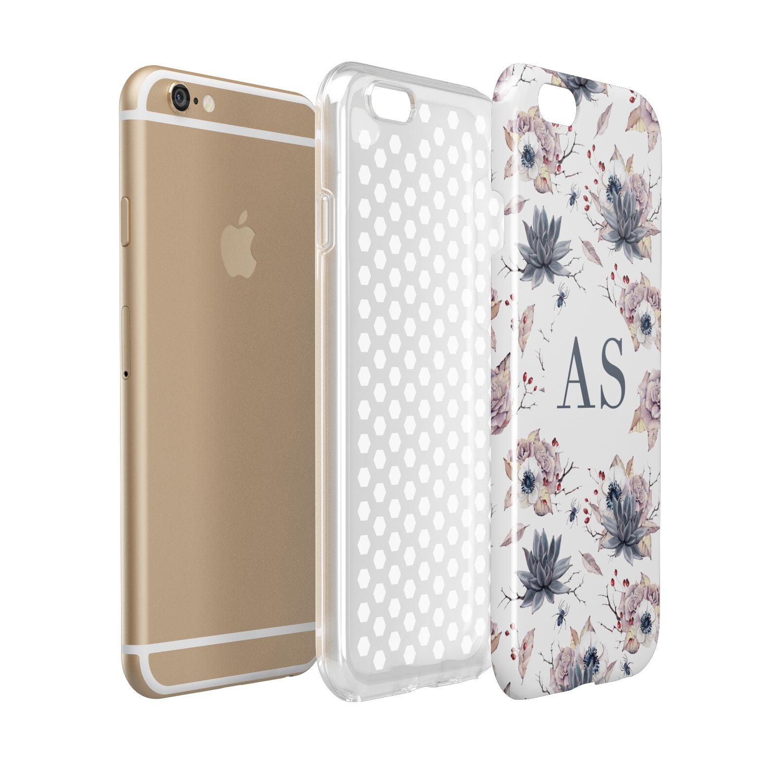 Personalised Halloween Floral Apple iPhone 6 3D Tough Case Expanded view