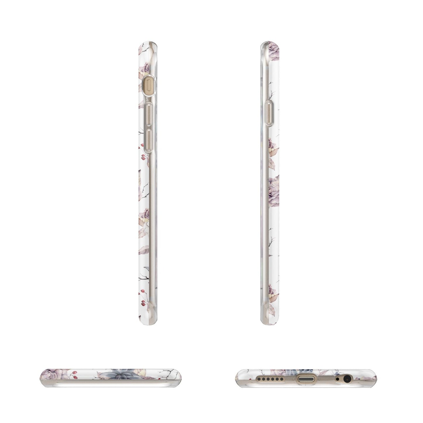 Personalised Halloween Floral Apple iPhone 6 3D Wrap Tough Case Alternative Image Angles