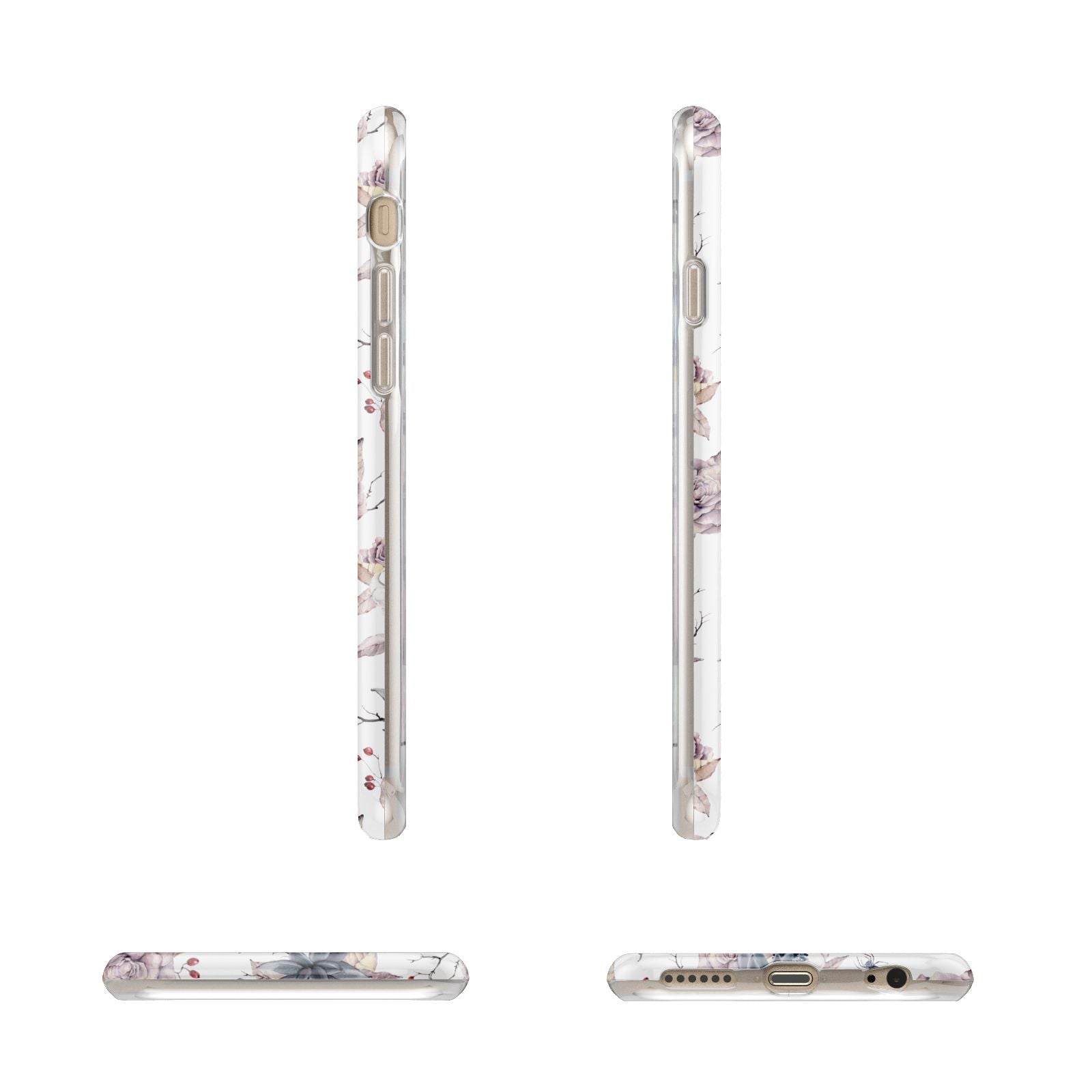 Personalised Halloween Floral Apple iPhone 6 3D Wrap Tough Case Alternative Image Angles