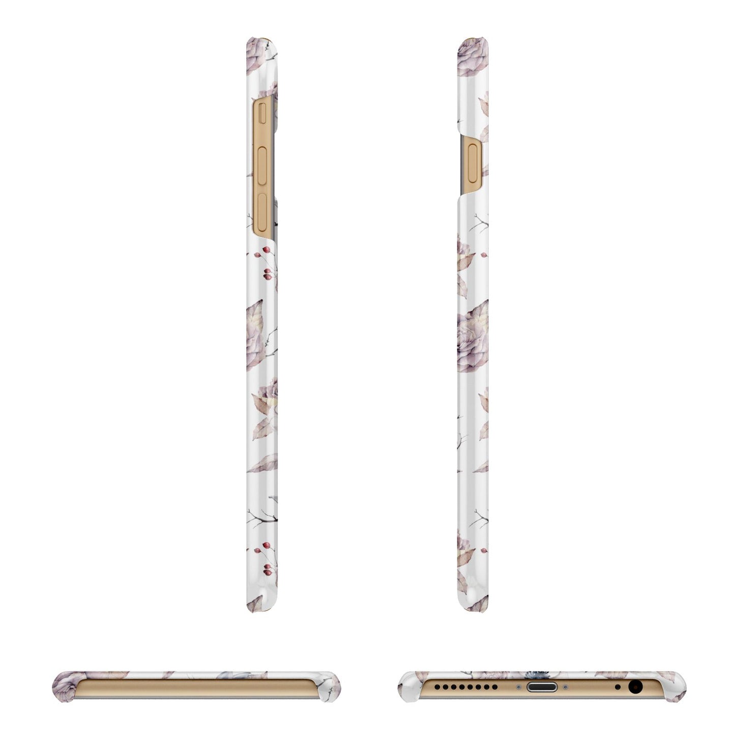 Personalised Halloween Floral Apple iPhone 6 Plus 3D Wrap Snap Case Angled Images