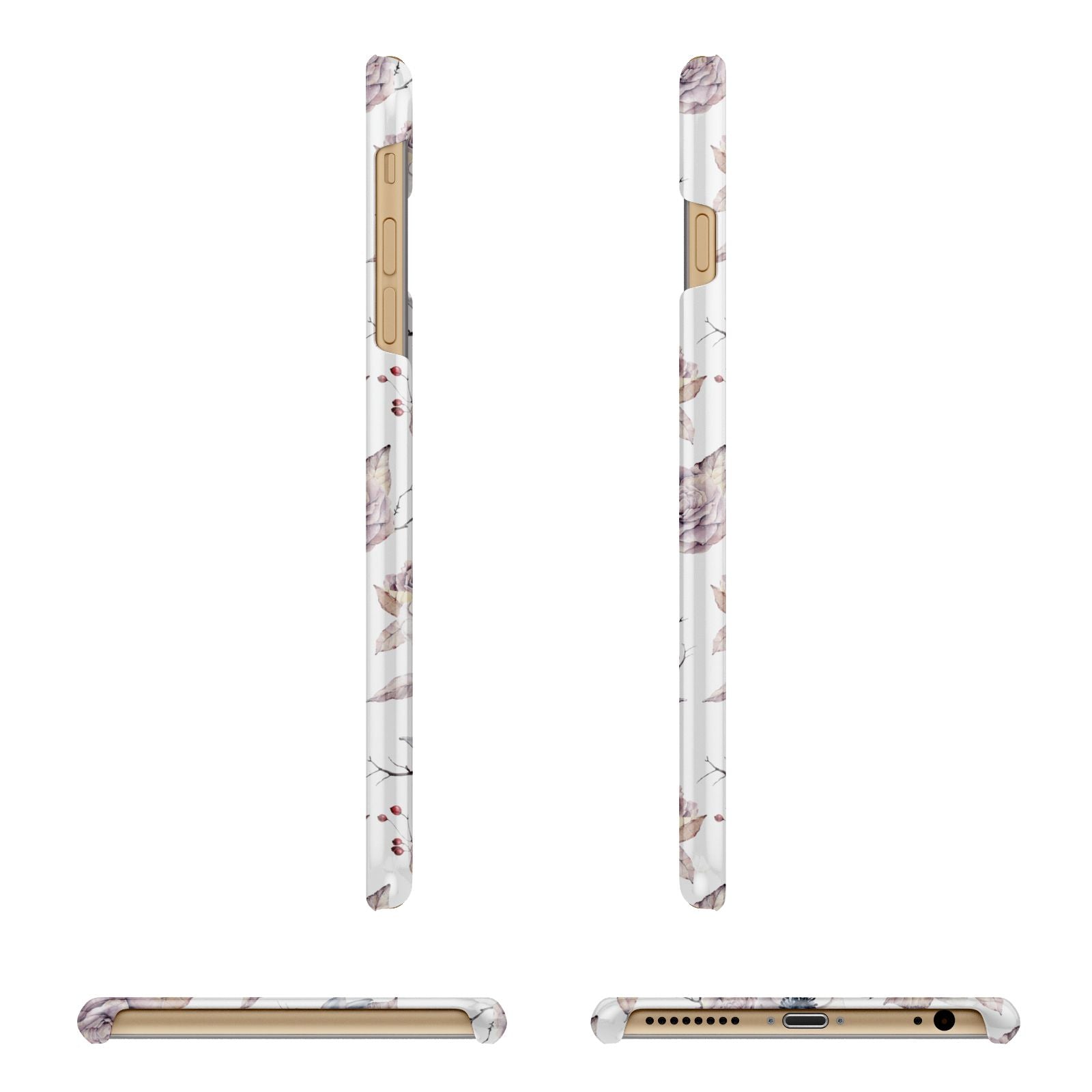 Personalised Halloween Floral Apple iPhone 6 Plus 3D Wrap Snap Case Angled Images