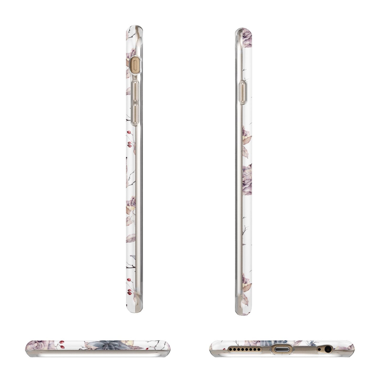 Personalised Halloween Floral Apple iPhone 6 Plus 3D Wrap Tough Case Alternative Image Angles