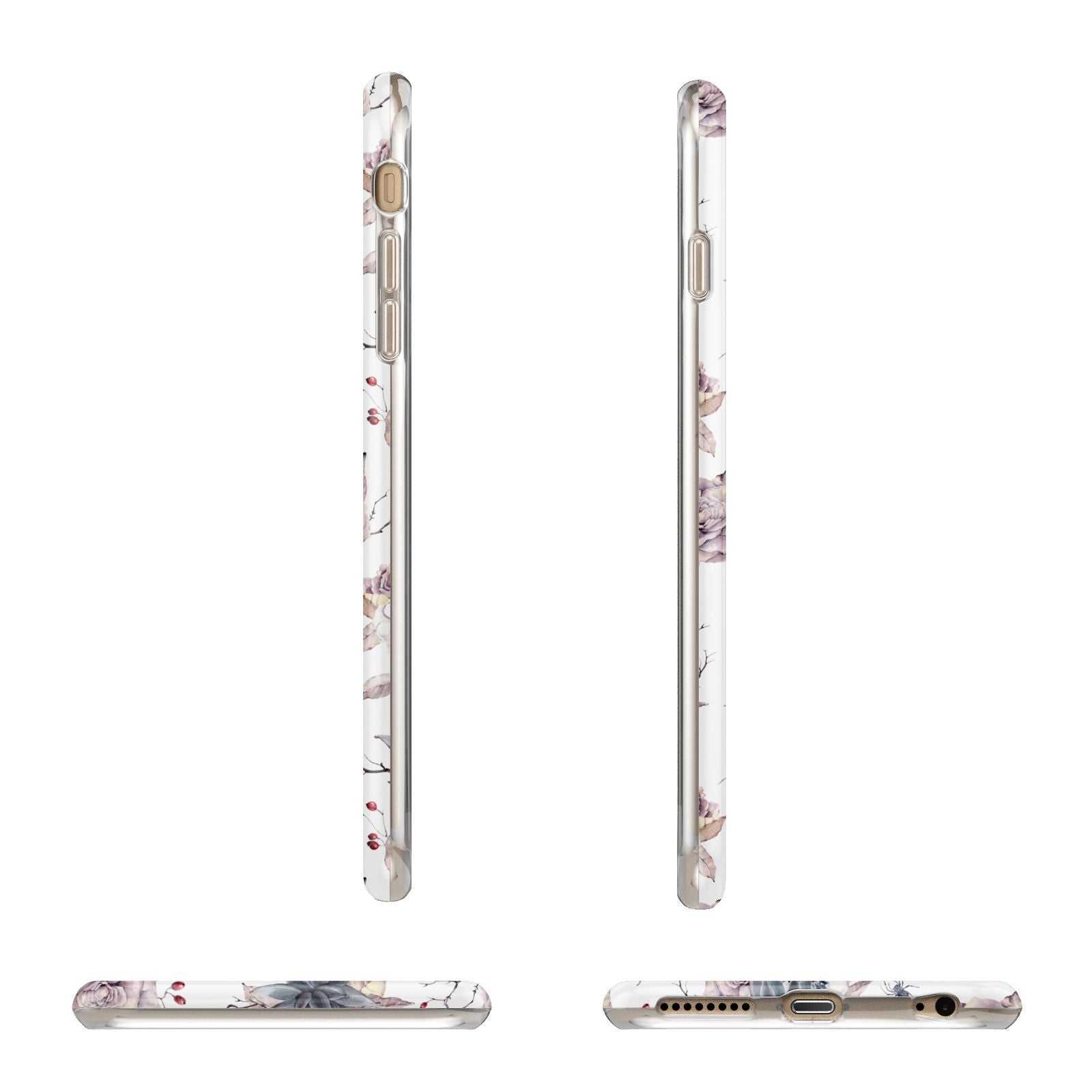 Personalised Halloween Floral Apple iPhone 6 Plus 3D Wrap Tough Case Alternative Image Angles