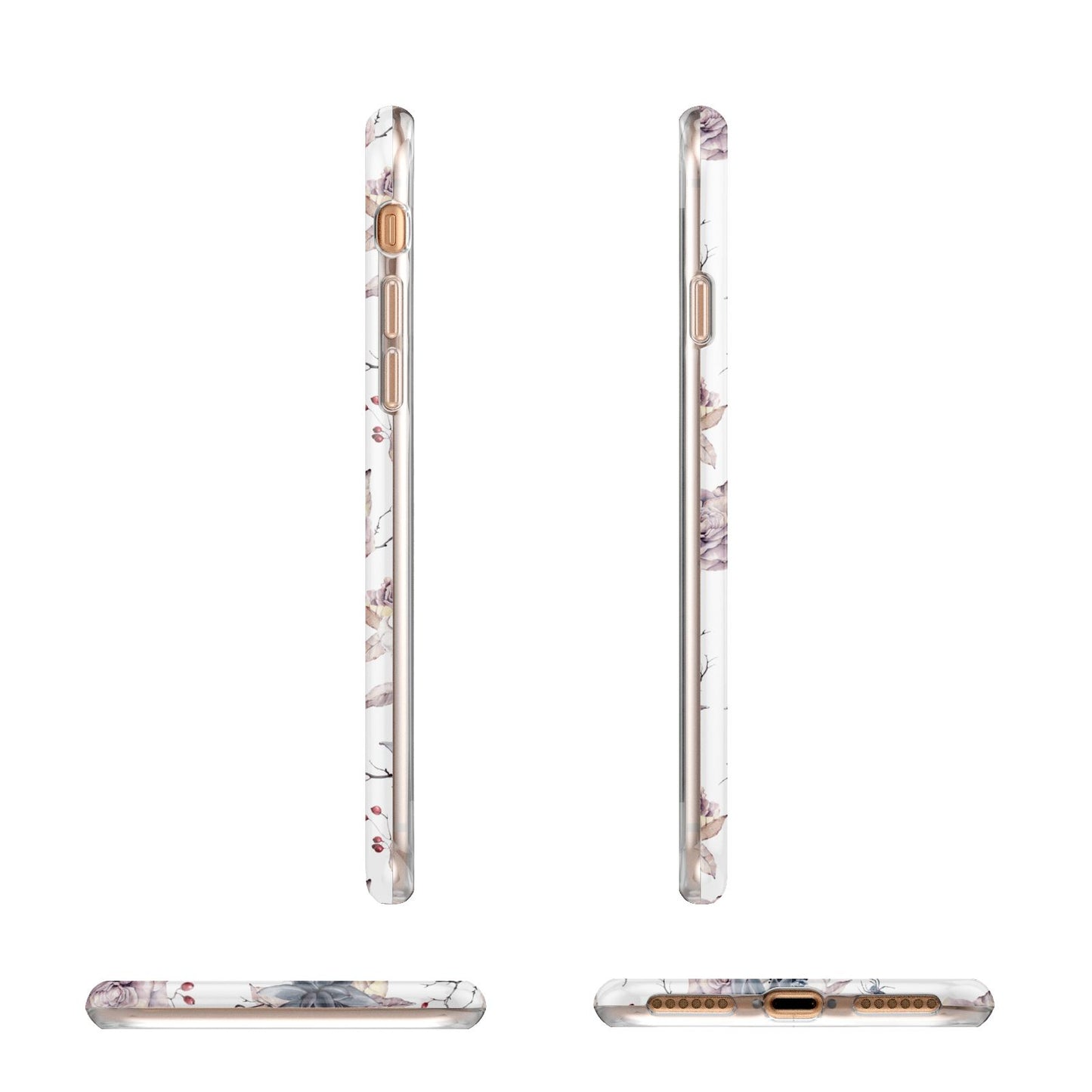 Personalised Halloween Floral Apple iPhone 7 8 3D Wrap Tough Case Alternative Image Angles