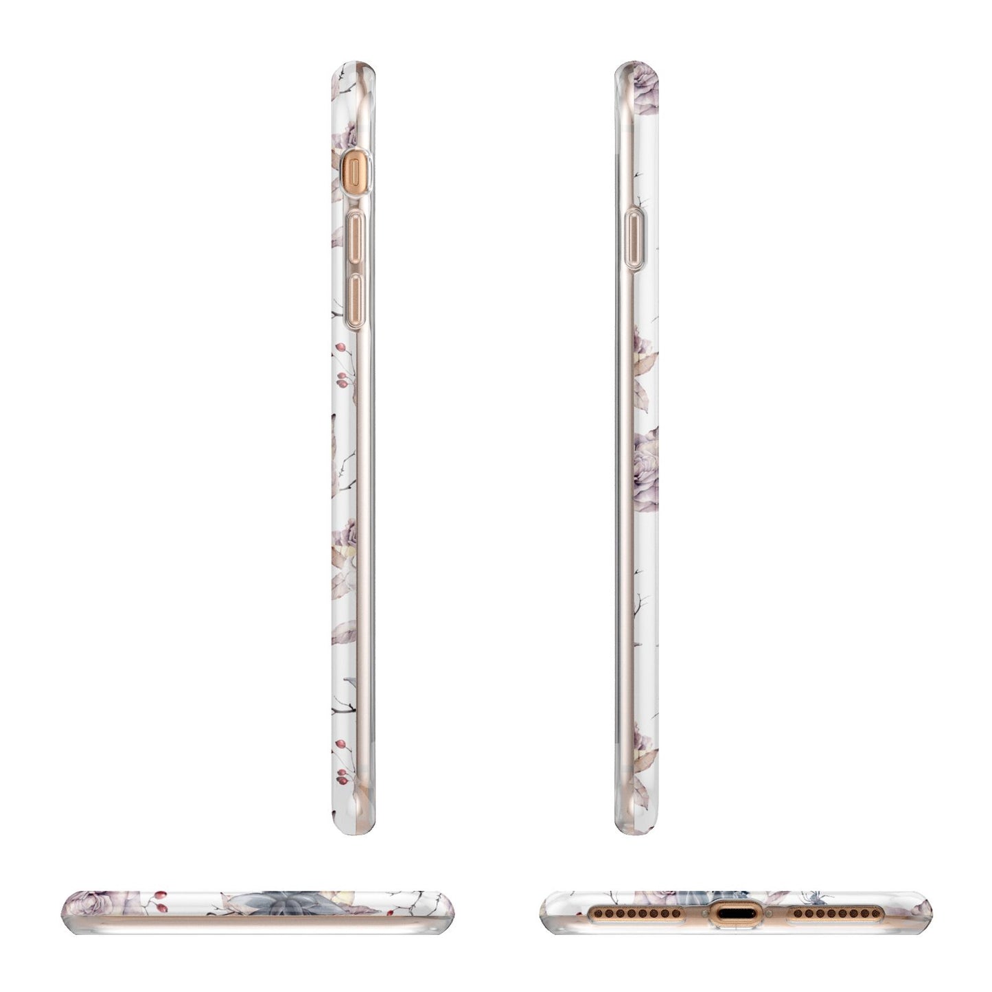 Personalised Halloween Floral Apple iPhone 7 8 Plus 3D Wrap Tough Case Alternative Image Angles