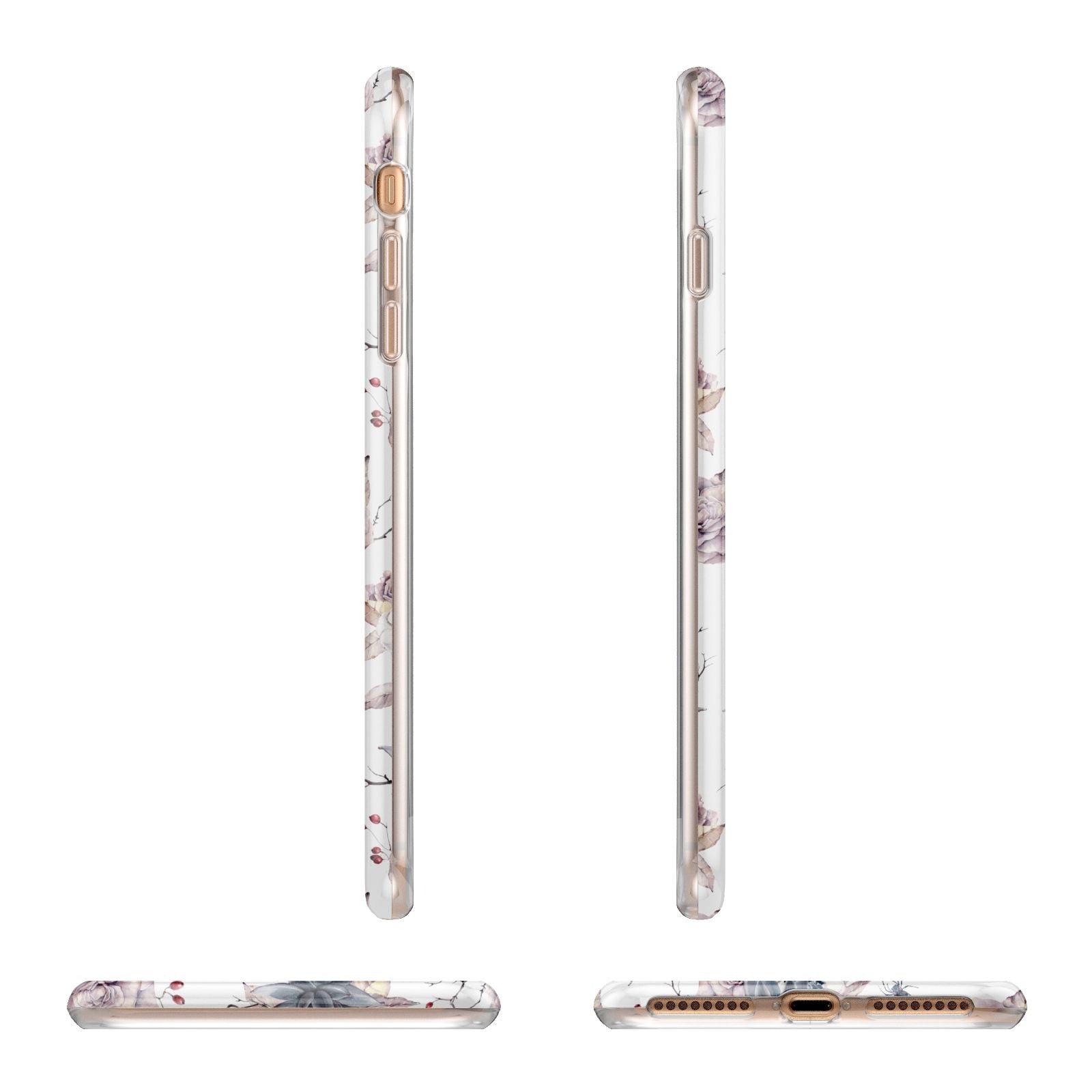 Personalised Halloween Floral Apple iPhone 7 8 Plus 3D Wrap Tough Case Alternative Image Angles