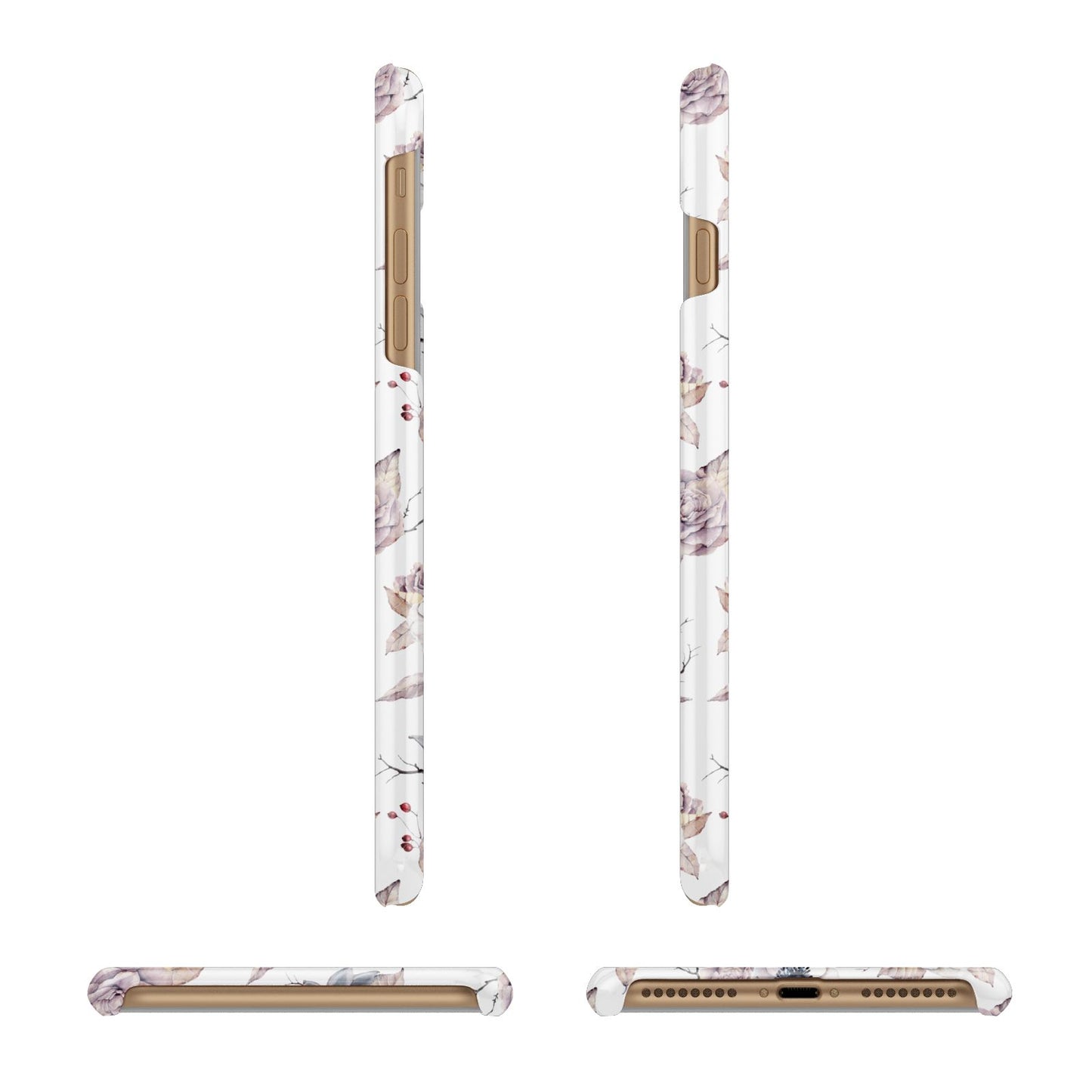 Personalised Halloween Floral Apple iPhone 7 Plus 3D Wrap Snap Case Angled Images