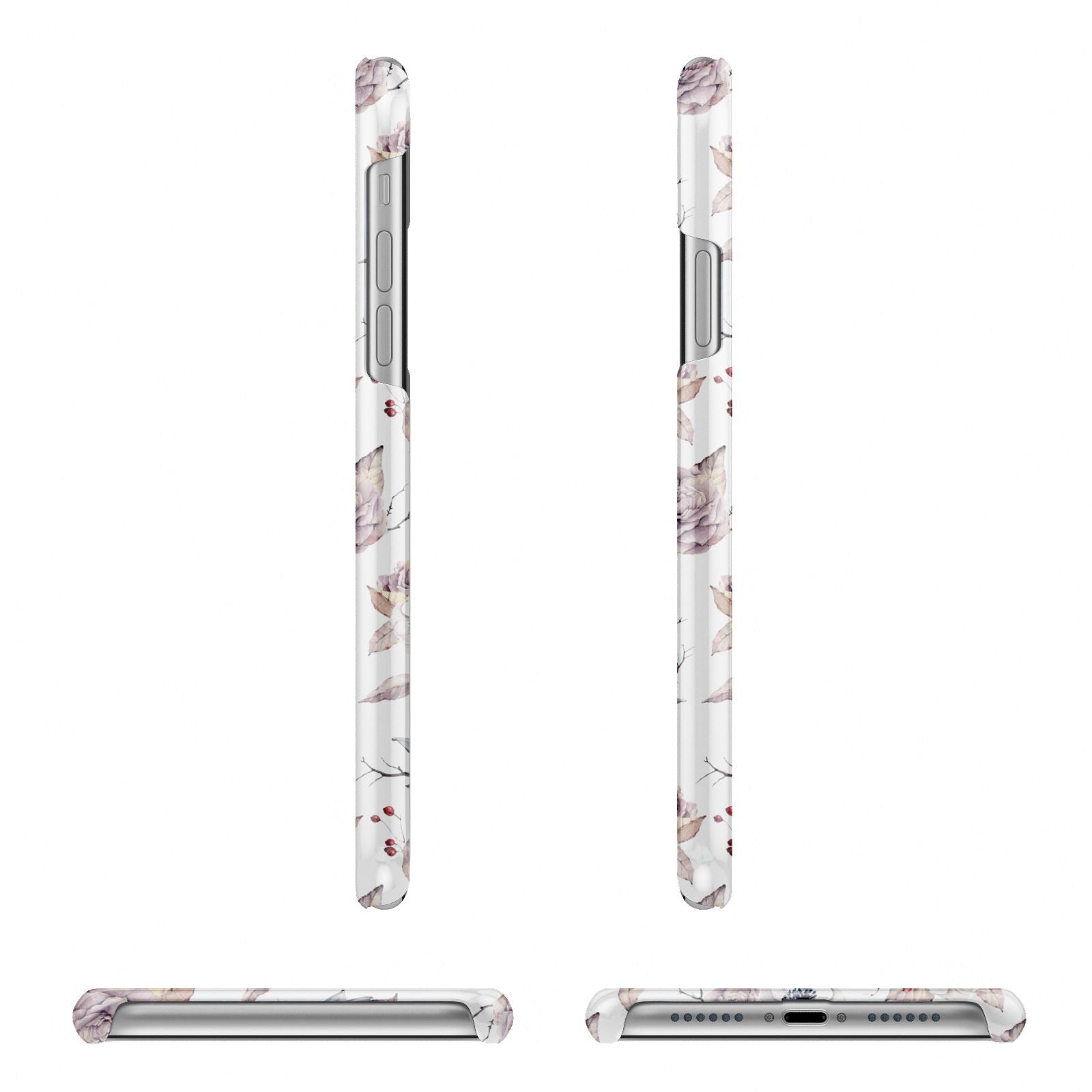 Personalised Halloween Floral Apple iPhone XR 3D Wrap Snap Case Angled Images on White Phone