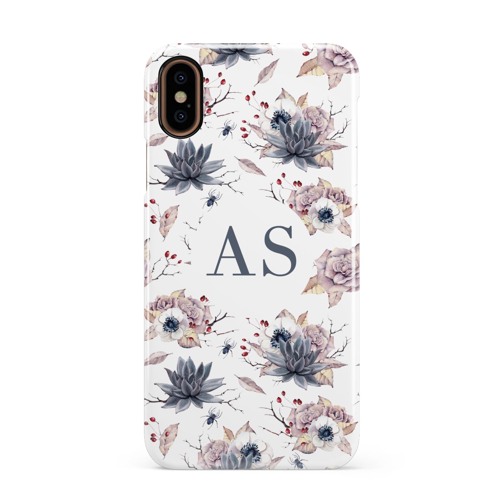 Personalised Halloween Floral Apple iPhone XS 3D Snap Case