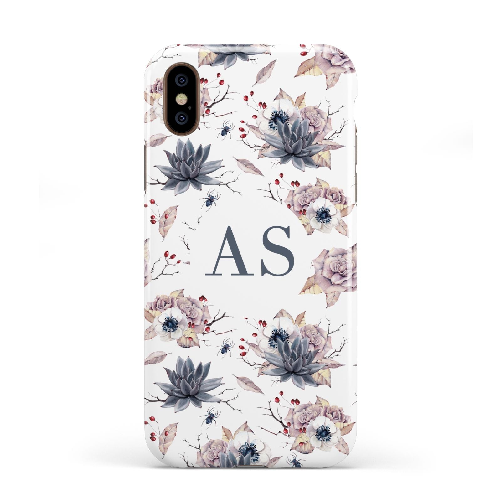 Personalised Halloween Floral Apple iPhone XS 3D Tough