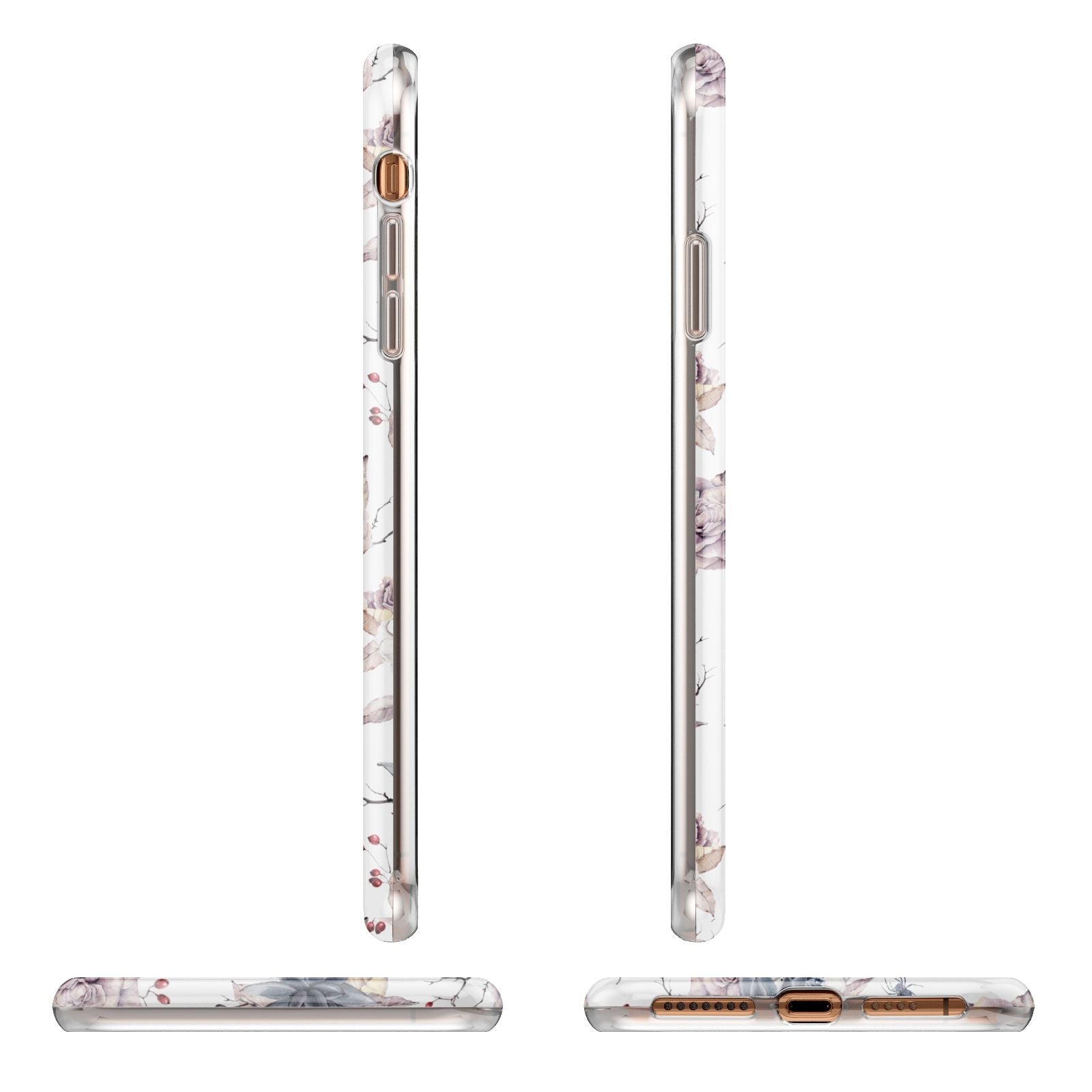 Personalised Halloween Floral Apple iPhone XS Max 3D Wrap Tough Case Alternative Image Angles