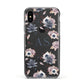 Personalised Halloween Floral Apple iPhone Xs Impact Case Black Edge on Black Phone