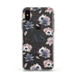 Personalised Halloween Floral Apple iPhone Xs Impact Case White Edge on Black Phone